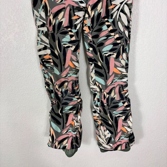 O'Neill Hyperdry Girl's Snowpants Grey with Colorful Leaf Print Size US Girl's 1 - Picture 4 of 8